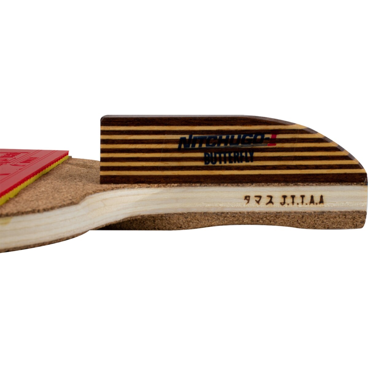 Butterfly Penhold Nitchugo Racket: Sideview of the handle